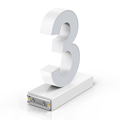 Cifra LED, ( 3 ), decorativa, 3D, luminoasa, seria magnetic baza, 120mm, 6500K, abcMIX, C1247