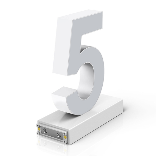 Cifra LED, ( 5 ), decorativa, 3D, luminoasa, seria magnetic baza, 220mm, 6500K, abcMIX, C1269