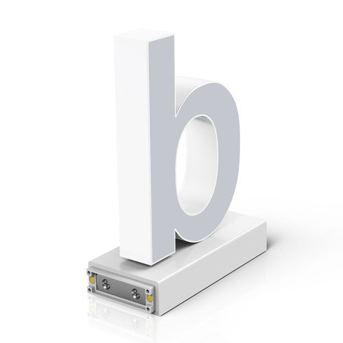 Litera LED, ( b ) mic, decorativa, 3D, luminoasa, seria magnetic baza, 120mm, 6500K, abcMIX, L1263