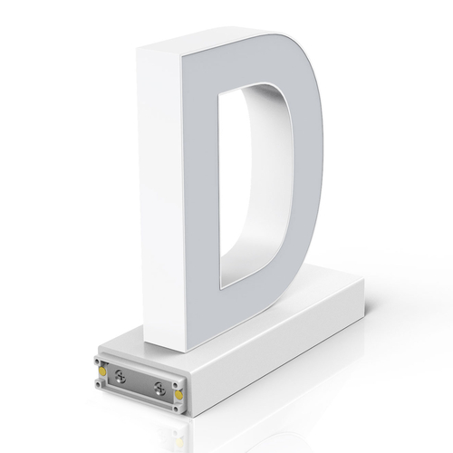 Litera LED, ( D ) mare, decorativa, 3D, luminoasa, seria magnetic baza, 220mm, 6500K, abcMIX, L1360