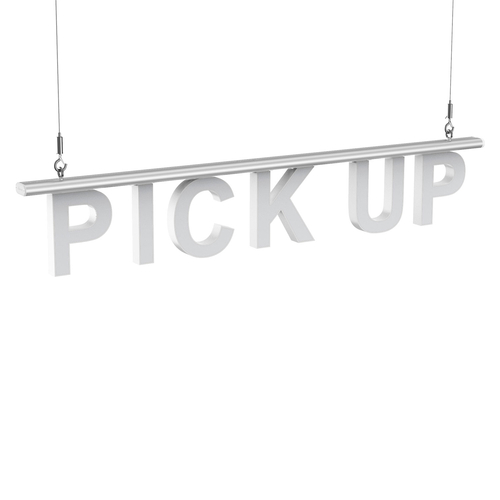 Litera LED, ( U ) mare, decorativa, 3D, luminoasa, seria glisabil track profil Al, 100mm, 6500K, abcMIX, L2365