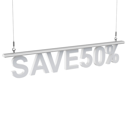 Litera LED, ( X ) mare, decorativa, 3D, luminoasa, seria glisabil track profil Al, 100mm, 6500K, abcMIX, L2368