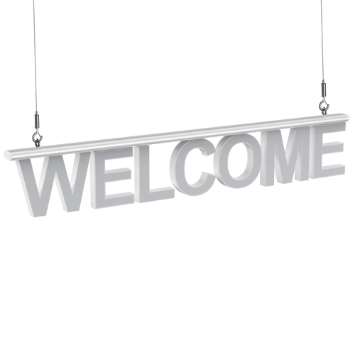 Litera LED, ( W ) mare, decorativa, 3D, luminoasa, seria glisabil track profil Al, 200mm, 6500K, abcMIX, L2419