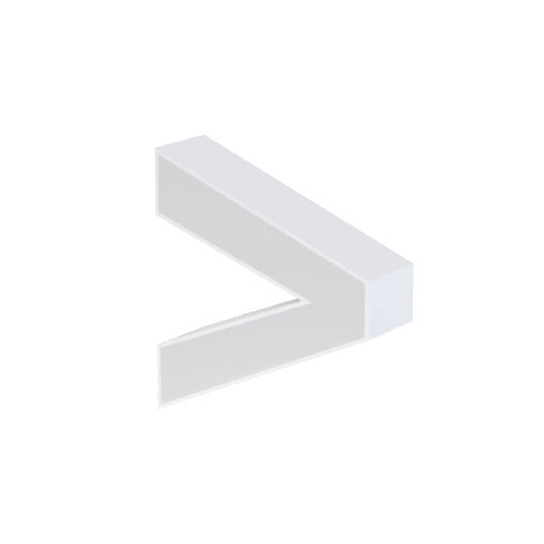 Simbol LED, mai mare ( > ), volumetric, decorativ, 3D, luminos, seria pentru perete, 150mm, 6500K, IP65, abcMIX, S3492