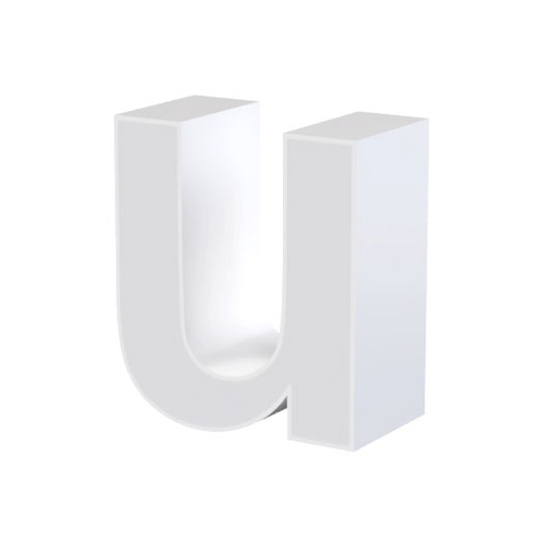 Litera LED, ( u ) mic, volumetrica, decorativa, 3D, luminoasa, seria pentru perete, 150mm, 6500K, abcMIX, L3540