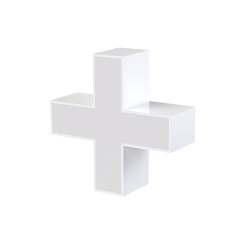 Simbol LED, ( + ), volumetric, decorativ, 3D, luminos, seria pentru perete, 100mm, 6500K, IP65, abcMIX, S3466