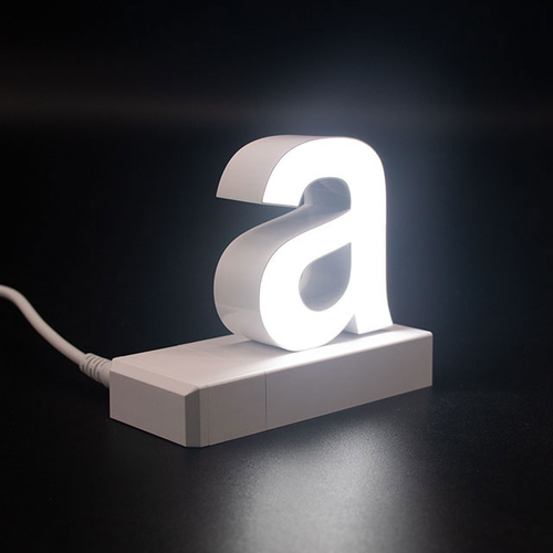 Litera LED, ( a ) mic, decorativa, 3D, luminoasa, seria magnetic baza, 170mm, 6500K, abcMIX, L1308