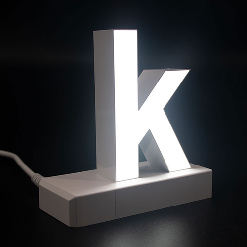 Litera LED, ( k ) mic, decorativa, 3D, luminoasa, seria magnetic baza, 170mm, 6500K, abcMIX, L1326