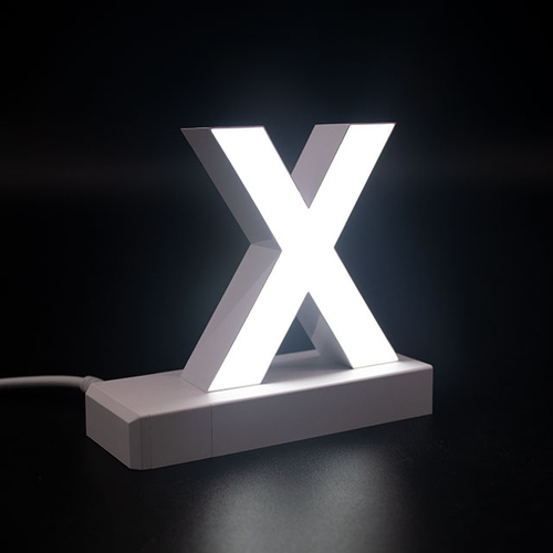 Litera LED, ( X ) mare, decorativa, 3D, luminoasa, seria magnetic baza, 170mm, 6500K, abcMIX, L1349