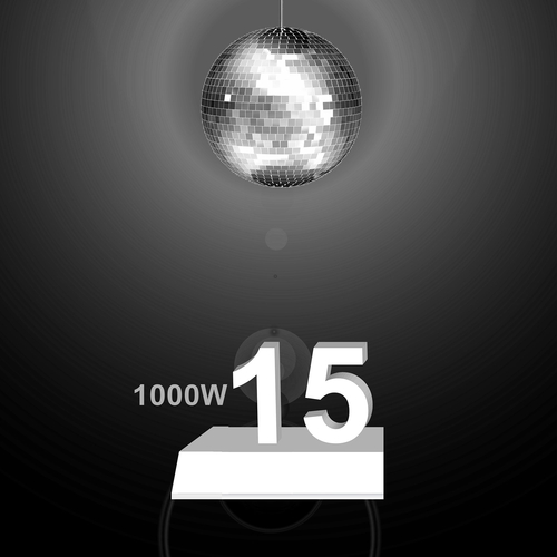Cifre aniversare volumetrice luminoase LED seria magnetic Goliat 15, 822x680mm, 6500K, abcMIX, K1336