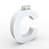 Litera LED, ( C ) mare, decorativa, 3D, luminoasa, seria glisabil track profil Al, 100mm, 6500K, abcMIX, L2347