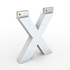 Litera LED, ( X ) mare, decorativa, 3D, luminoasa, seria glisabil track profil Al, 100mm, 6500K, abcMIX, L2368