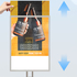 Panou publicitar LED pardoseala unidirectional, A2, telescopic, reincarcabil, vertical, 6500K, IP20, 12VDC, 600x435mm, abcMIX, PB1252