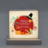 Lampa de veghe reincarcabila, obiect decorativ LED luminos seria magnetic baza Thanksgiving patrat, 135x140mm, 6500K, abcMIX, K1398