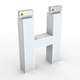 Litera LED, ( H ) mare, decorativa, 3D, luminoasa, seria glisabil track profil Al, 150mm, 6500K, abcMIX, L2378